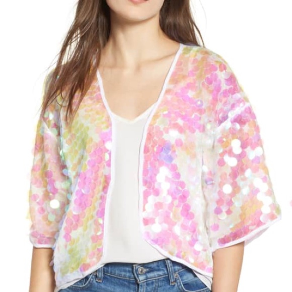 Iridescent Sequin Kimono
